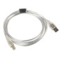 Lanberg CA-USBA-12CC-0018-TR cavo USB USB 2.0 1,8 m USB B Trasparente