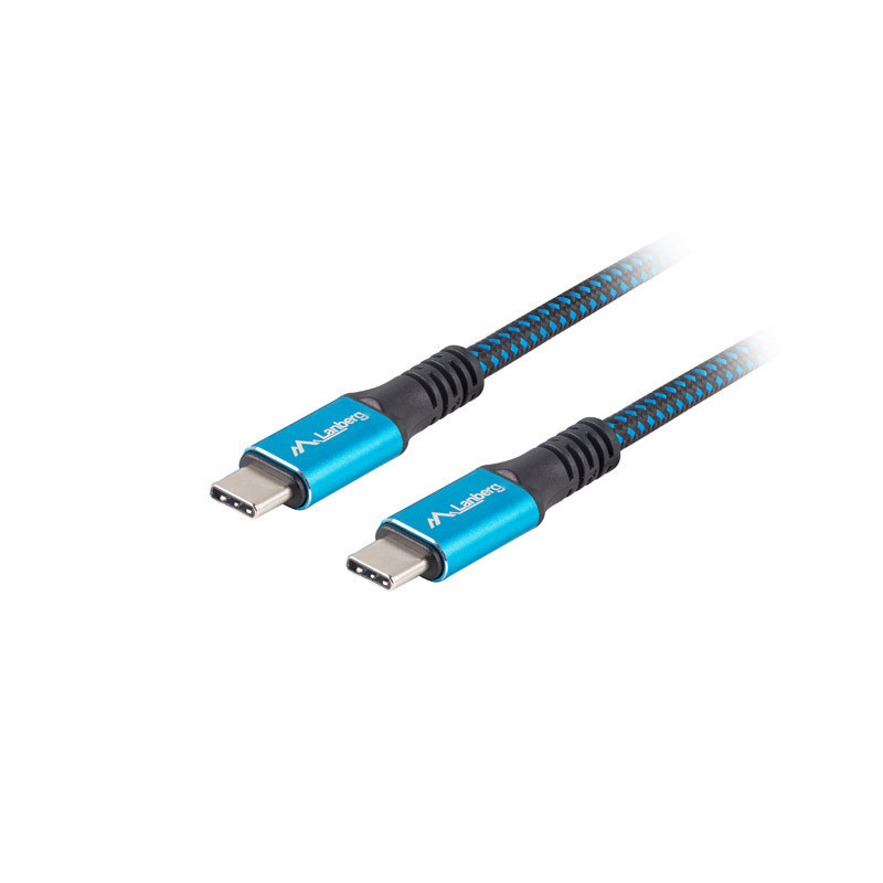 Lanberg CA-CMCM-45CU-0005-BK cavo USB USB4 Gen 2x2 0,5 m USB C Nero, Blu