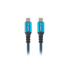 Lanberg CA-CMCM-45CU-0005-BK cavo USB USB4 Gen 2x2 0,5 m USB C Nero, Blu