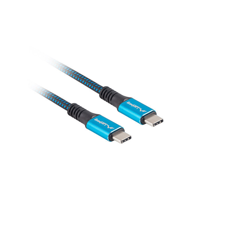 Lanberg CA-CMCM-45CU-0012-BK cavo USB USB4 Gen 2x2 0,12 m USB C Nero, Blu Lanberg CA-CMCM-45CU-0012-BK cavo USB USB4 Gen 2x2 0,12 m USB C Nero, Blu