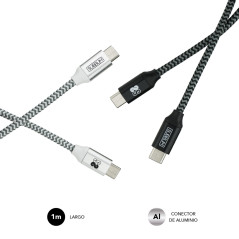SUBBLIM PACK 2 CABLES USB TIPO USB-C A USB-C 1 M BLACK SILVER cavo USB