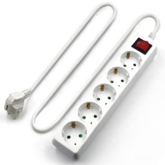 Ewent EW3916 prolunghe e multiple 1,5 m 5 presa(e) AC Interno Bianco