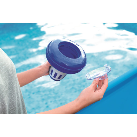 Bestway 58071 -  dispensador cloro flotante ajustable grande ( 165 cm.) 16.5x16.5x17.2 cm