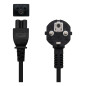 Cable alimentacion tipo trebol 1.5m nanocable negro corriente -  acodado -  schuko c5 -  awg18