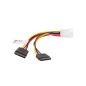 Cable lanberg alimentacion molex macho a 2x sata hembra 15 cm