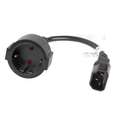 Lanberg CA-C14E-10CC-0018-BK cavo di alimentazione Nero 0,18 m Accoppiatore C14