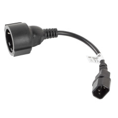 Lanberg CA-C14E-10CC-0018-BK cavo di alimentazione Nero 0,18 m Accoppiatore C14
