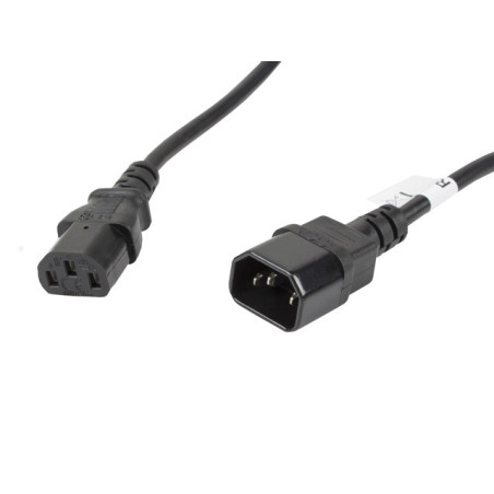 Cable alargador lanberg alimentacion cpu iec320 c13 h -  iec320 c14 m vde 5m