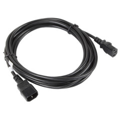 Lanberg CA-C13E-11CC-0050-BK cavo di alimentazione Nero 5 m Accoppiatore C13 Accoppiatore C14