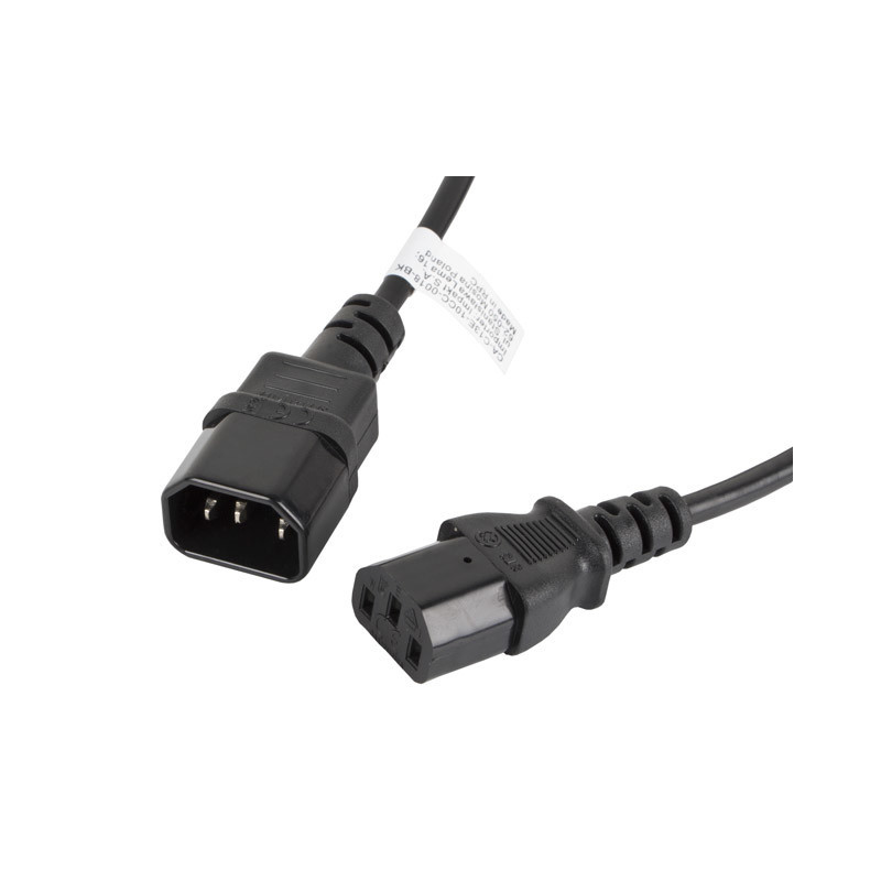 Cable alargador lanberg alimentacion cpu iec320 c13 h -  iec320 c14 m 1.8m