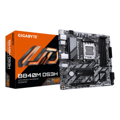 GIGABYTE B840M DS3H Scheda madre - CPU AMD Ryzen 9000, VRM a 8+2+2 fasi, fino a 8200 MHz DDR5, 2xPCIe 4.0 M.2, LAN 2.5GbE, USB