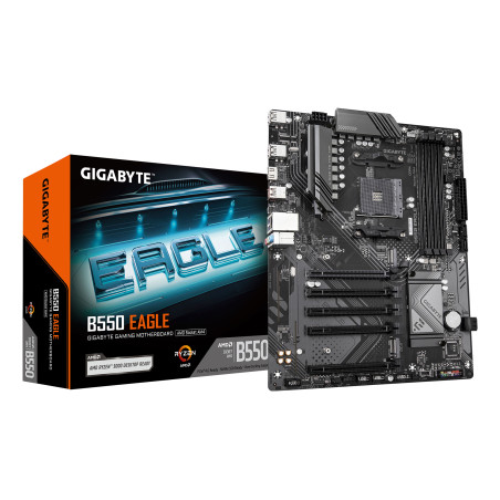 GIGABYTE B550 EAGLE Scheda madre - CPU AMD Ryzen serie 5000 G, VRM a 10+3+1 fasi, fino a 3200 MHz DDR4, 1xPCIe 4.0 + 1xPCIe 3.0