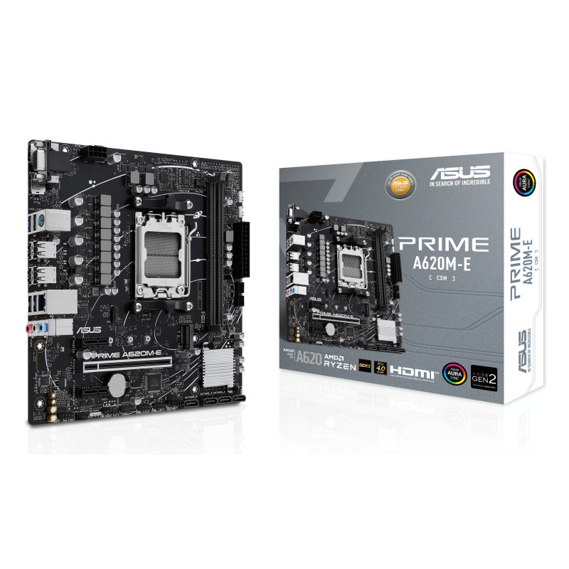 Asus amd prime a620m - e - csm socket am5 ddr5 x2 4800mhz max 64gb hdmi displayport d - sub matx