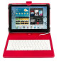 Funda universal silver ht para tablet 9 - 10.1 pulgadas + teclado con cable micro usb rojo - blanco