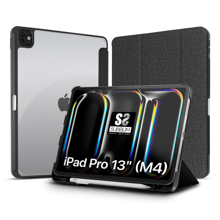 Funda subblim clear shock case para ipad pro 12.9 pulgadas 2024 negro