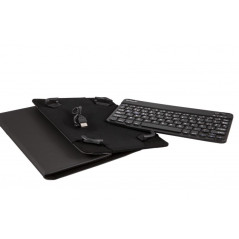 Funda universal gripcase silver ht para tablet 9 - 10 pulgadas + teclado bluetooth negro