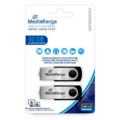 MediaRange MR911-2 unità flash USB 32 GB USB tipo A 2.0 Nero, Argento