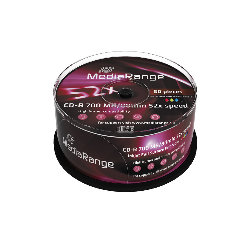 MediaRange MR208 CD vergine CD-R 700 MB 52x 50 pz MediaRange MR208 CD vergine CD-R 700 MB 52x 50 pz