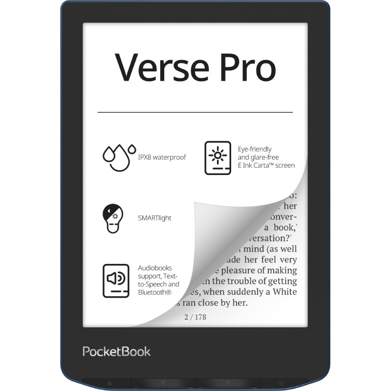 PocketBook Verse Pro lettore e-book Touch screen 16 GB Wi-Fi Nero, Blu PocketBook Verse Pro lettore e-book Touch screen 16 GB Wi-Fi Nero, Blu
