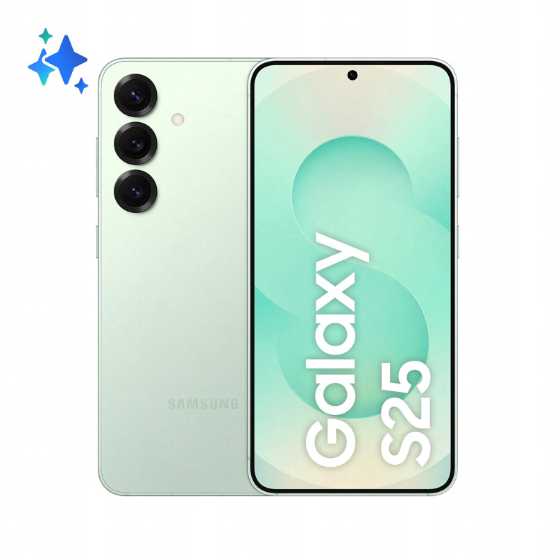 Samsung Galaxy S25 Smartphone AI, Display 6.2'' FHD+ Dynamic AMOLED 2X, Fotocamera 50MP, RAM 12GB, 512GB, 4.000 mAh, Mint Samsung Galaxy S25 Smartphone AI, Display 6.2'' FHD+ Dynamic AMOLED 2X, Fotocamera 50MP, RAM 12GB, 512GB, 4.000 mAh, Mint
