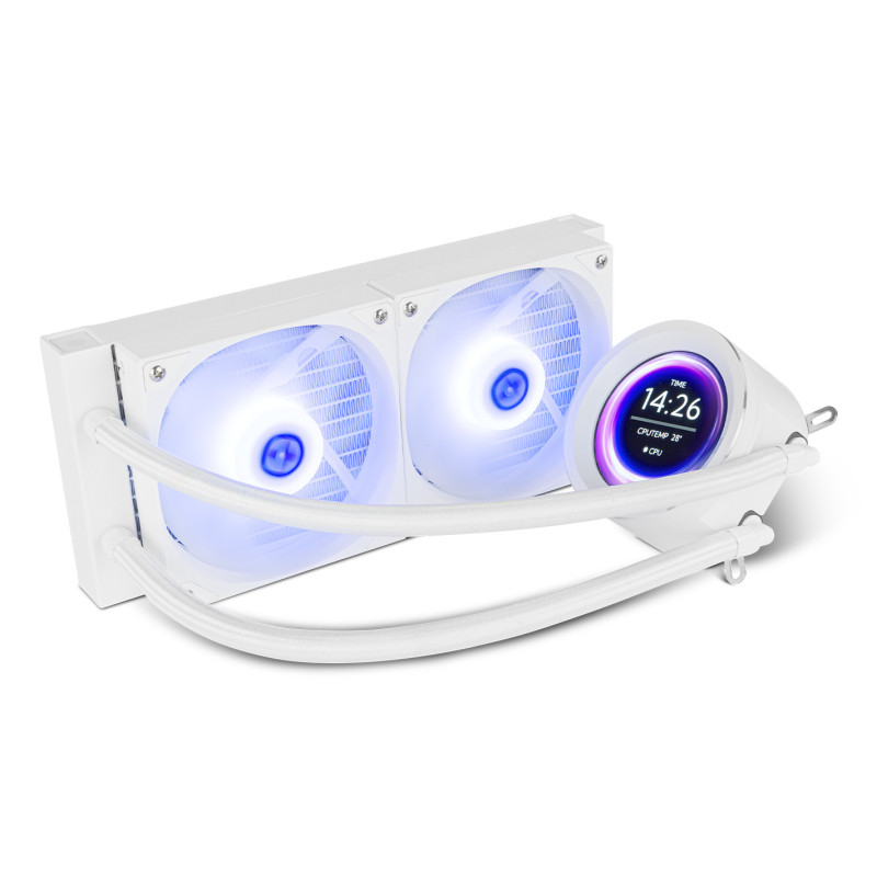 NOX Hummer X-240 LCD Processore Raffreddatore d'aria 12 cm Bianco 1 pz NOX Hummer X-240 LCD Processore Raffreddatore d'aria 12 cm Bianco 1 pz