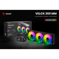 Savio VELOX 360 MM sistema di raffreddamento per computer Processore Raffreddatore di liquidi tutto in uno 36 cm Nero 1 pz