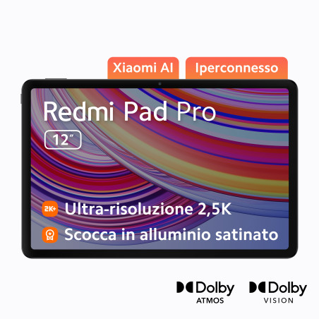 Xiaomi Redmi Pad Pad Pro Qualcomm Snapdragon 128 GB 30,7 cm (12.1") 6 GB Wi-Fi 6 (802.11ax) Android 14 Grafite, Grigio