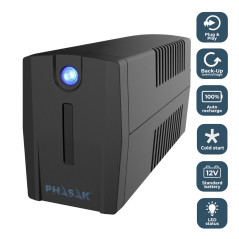 Phasak PH 7210 gruppo di continuità (UPS) A linea interattiva 1,06 kVA 600 W 2 presa(e) AC