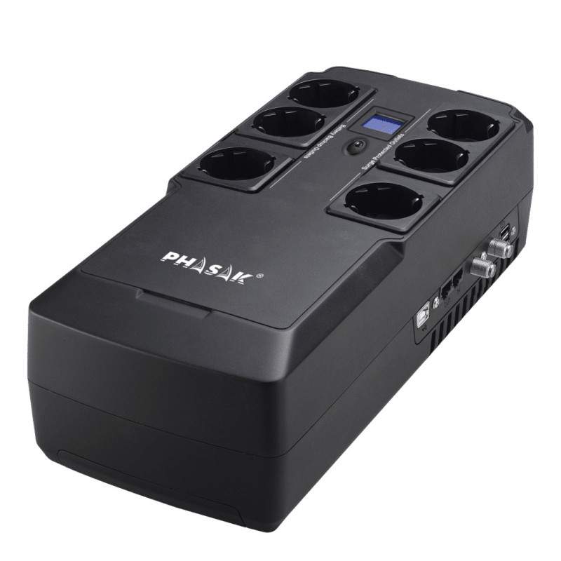 Sai ups phasak 800va interact kyptos ph 9478 s 3xschuko 3xsurge protect rj45 usb