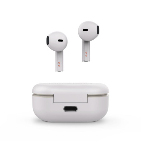 Auriculares micro energy sistem style 4 crema bluetooth 5.0 - hasta 25h - mic. integrado - usb - c