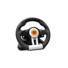 Krom K-Wheel Nero USB Sterzo + Pedali Analogico Digitale PlayStation 4, Playstation, Playstation 3, Xbox One