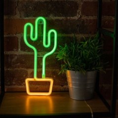 Forever Light Neon LED Light CACTUS orange green Bat + USB FLNEO2 Figura luminosa decorativa