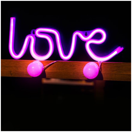 Forever Light Neon LED Light LOVE pink Bat + USB FLNEO5 Figura luminosa decorativa