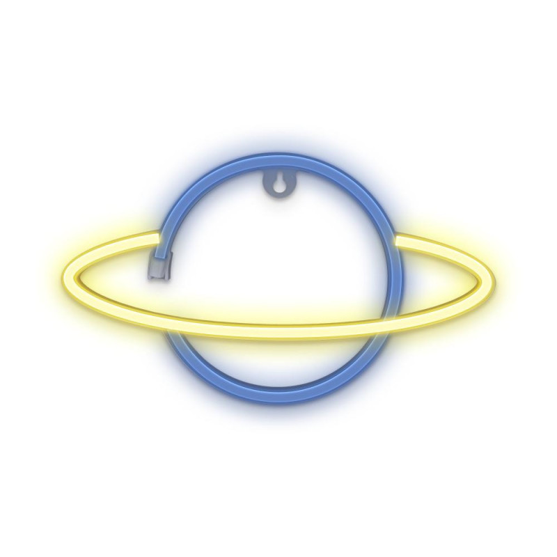 Forever Light Neon LED Light SATURN yellow blue Bat + USB FLNE11 Figura luminosa decorativa Forever Light Neon LED Light SATURN yellow blue Bat + USB FLNE11 Figura luminosa decorativa