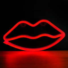 Forever Light Neon LED Light LIPS red Bat + USB FLNEO8 Figura luminosa decorativa