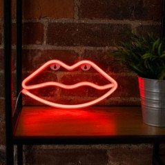 Forever Light Neon LED Light LIPS red Bat + USB FLNEO8 Figura luminosa decorativa