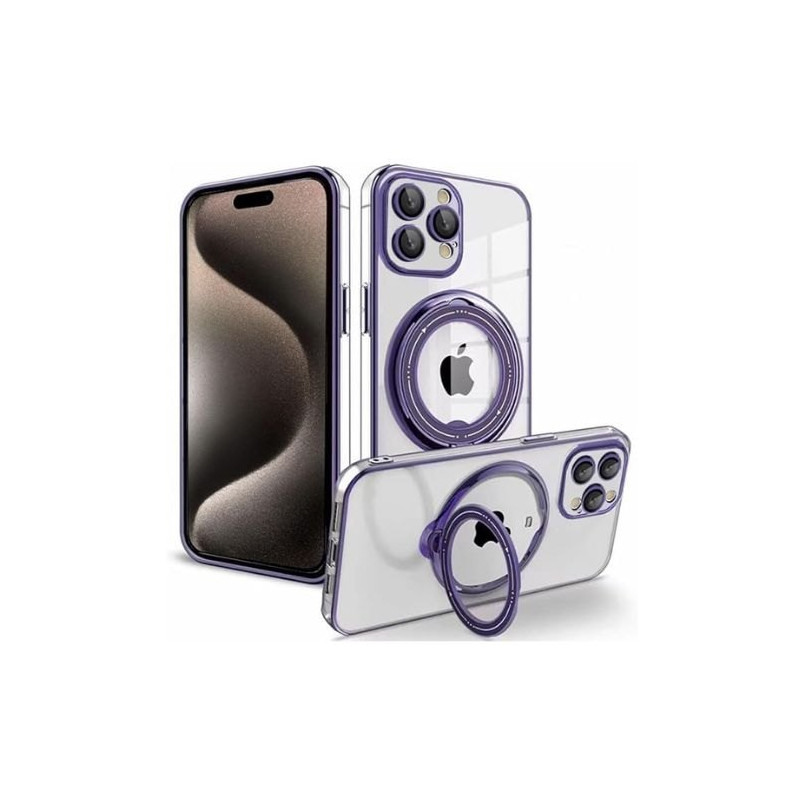 FUNDA COOL IPHONE 15 PRO MAX MAG RING VIOLETA