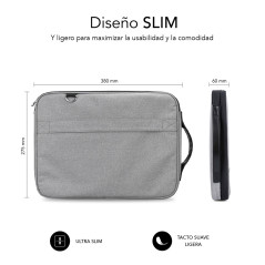 SUBBLIM SUB-LS-2AS0001 borsa per laptop 35,6 cm (14") Custodia a tasca Grigio