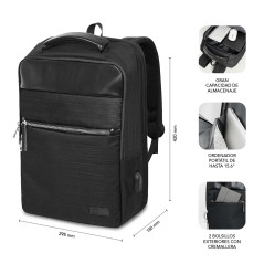 SUBBLIM MOCHILA BUSINESS V2 AP 16'' NEGRO 40,6 cm (16") Zaino Nero