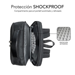 SUBBLIM MOCHILA BUSINESS V2 AP 16'' NEGRO 40,6 cm (16") Zaino Nero