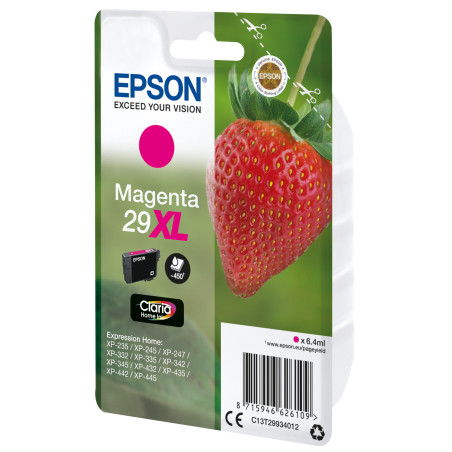 Cartucho tinta epson 29xl c13t29934012 magenta xp235 - xp332 - xp3357xp4327xp435 -  fresa