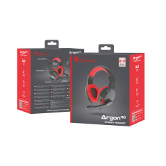 GENESIS Argon 110 Auricolare Cablato A Padiglione Gaming Nero, Rosso