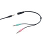 Auricular equip life microfono jack 3.5mm ( incluye adaptador 1 a 2 jacks ) negro