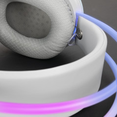 Mars Gaming MHGLOW cuffia e auricolare Cablato A Padiglione USB tipo A Bianco