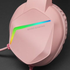 Mars Gaming MH122P cuffia e auricolare Cablato A Padiglione USB tipo A Rosa