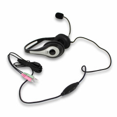 Ewent EW3562 cuffia e auricolare Cablato A Padiglione Musica e Chiamate Nero, Argento