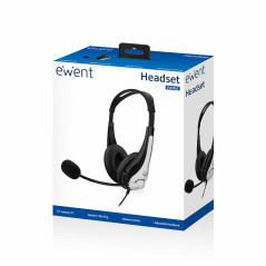 Ewent EW3562 cuffia e auricolare Cablato A Padiglione Musica e Chiamate Nero, Argento