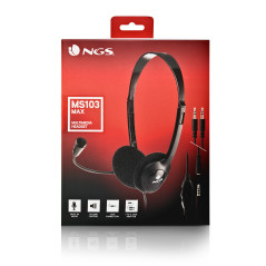 NGS MS103 MAX Auricolare Cablato A Padiglione Musica e Chiamate Nero