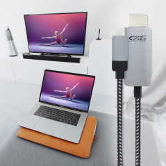 Nanocable 10.15.5102 cavo e adattatore video 1,8 m USB tipo-C HDMI Alluminio, Nero