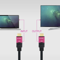Nanocable 10.15.3725 cavo HDMI 25 m HDMI tipo A (Standard) Nero, Rosa